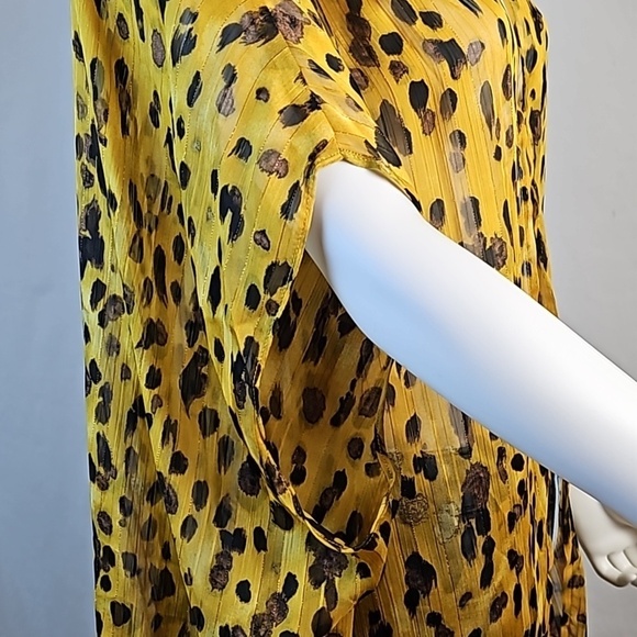 NWT Umgee Jungle Nights Gold Black & Brown Animal Print Sheer Cocoon Cardigan - Picture 8 of 16